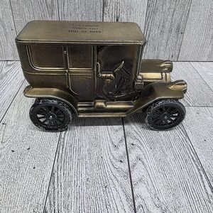Vintage Gold Model Car Coin Bank